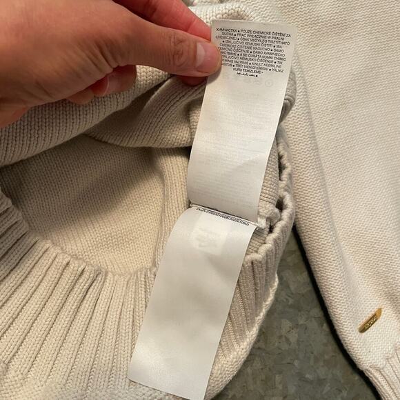 Air Jordan Wings Collection Cable Knit Sweater Mens Large Made In Italy Cream - Picture 8 of 13